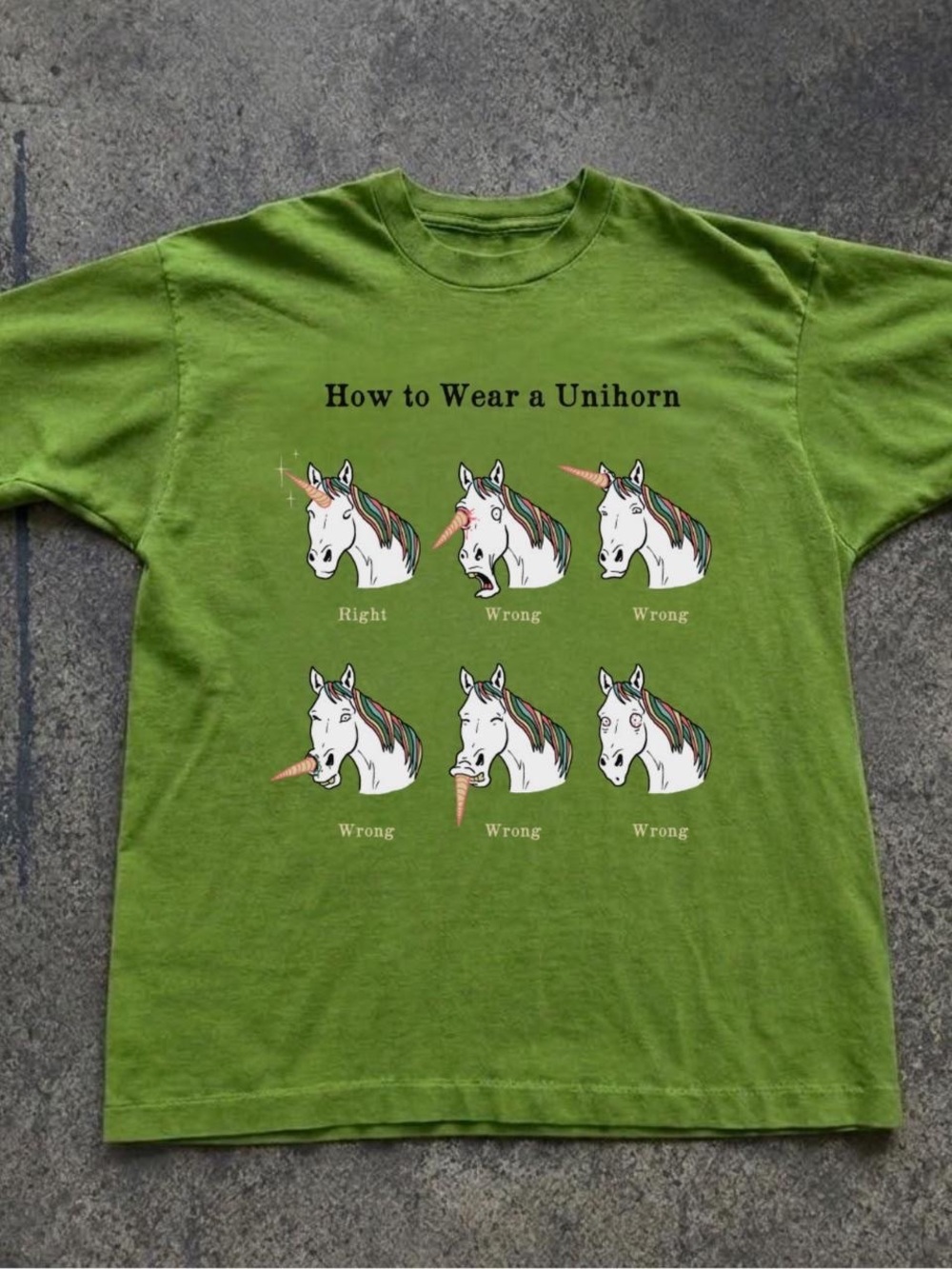 Gildan Green "How to Wear a Unihorn" Graphic Tee